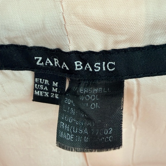 Zara Basic Pink Wool Blend Double Breasted Pea Coat – Size M - Picture 8 of 9